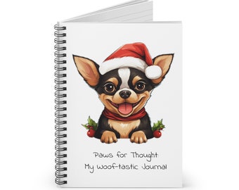 Christmas Chihuahua Notebook: Dog Mom Gift, Lined Journal