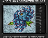 Japanese Chrysanthemum Tattoo Procreate Stamp - Set 1 | 20 Japanese Neotrad Brush Stamps for Procreate - Tattoo Artist | Tattoo Designs