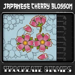 日本の桜のタトゥー Procreate スタンプ - セット 1 | Procreate 用 20 種類の日本の Neotrad ブラシスタンプ - タトゥーアーティスト | タトゥーデザイン