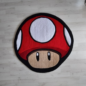 Mario Mushroom Rug: Tufted Cartoon Rug (70-140cm) image 2