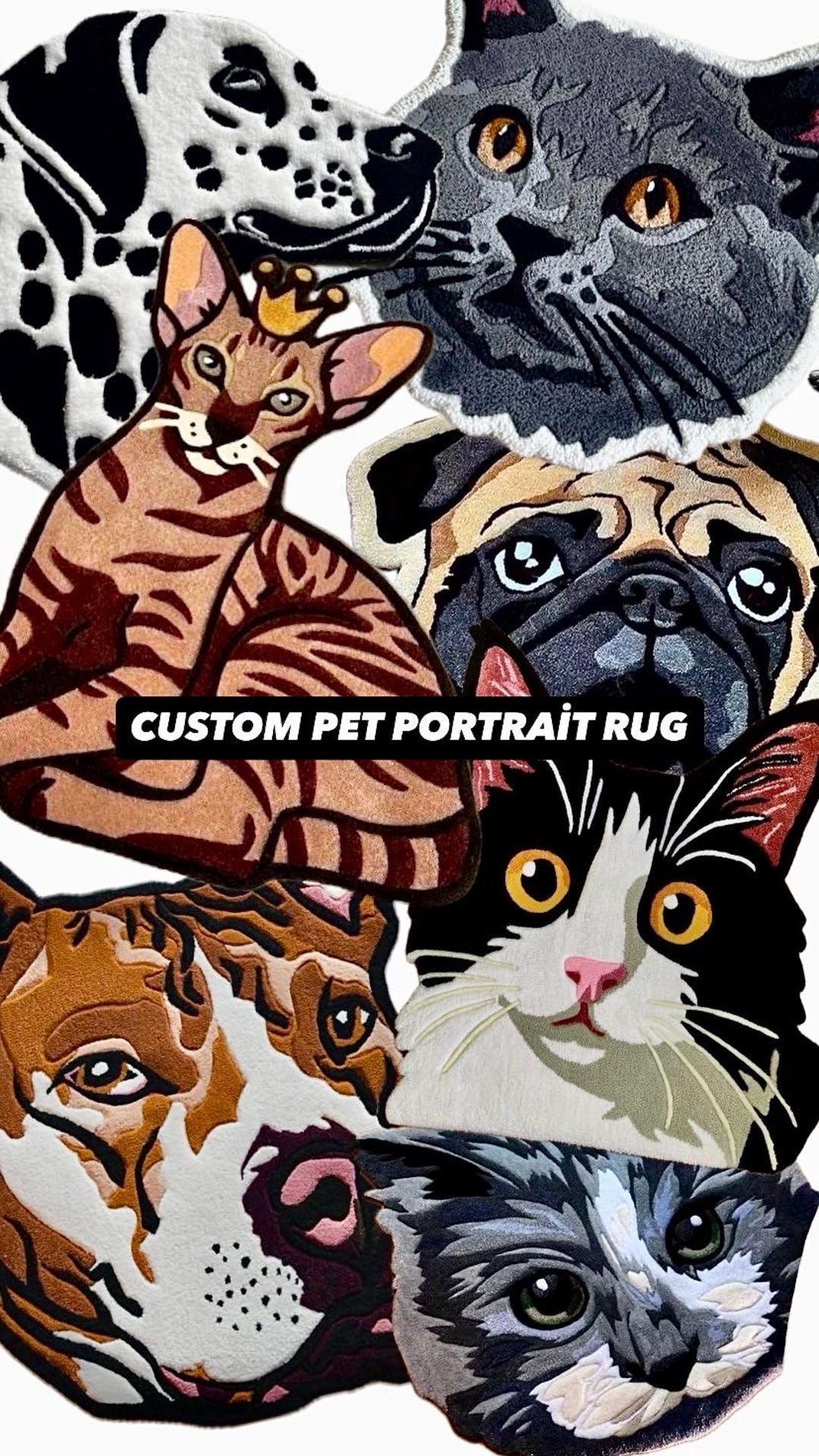 Dog Rugs Custom Custom Pet Portrait Rug – Handmade Tufted Dog & Cat Memorial - Etsy
