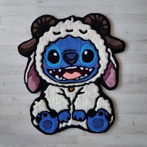 Stitch Tufted Rug: Acrylic Cartoon Accent Rug - Kids Room Decor