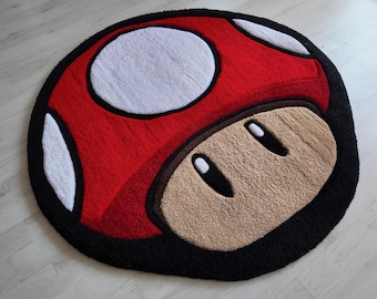Mario Mushroom Rug: Tufted  Cartoon Rug (70-140cm)