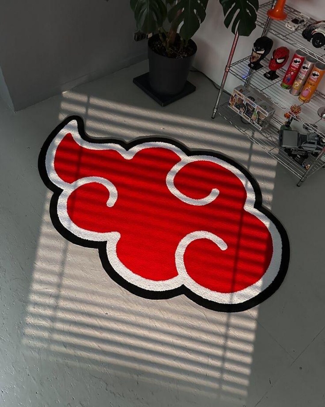 Akatsuki Cloud Rug - Anime Symbol Rug - Black and Red Rug - Etsy