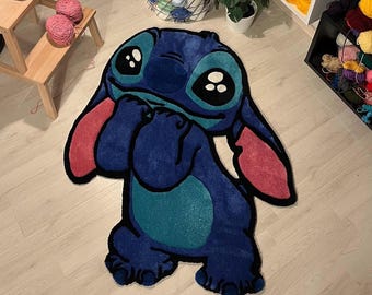 Tappeto fatto a mano con punto trapuntato: soffice tappeto in acrilico (90 x 115 cm)