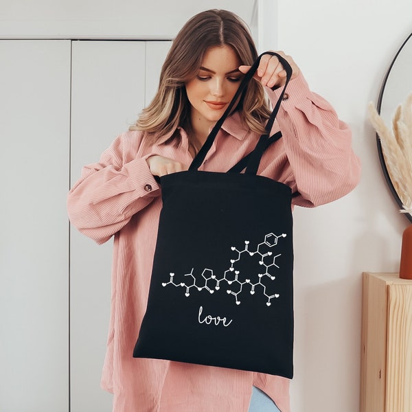 Oxytocin Tote Bag, Oxytocin Love Molecule Bag, Chemistry Love Bag ,Molecule Gift Bag, Science Lover Gift Bag, Science Love Gift Tote Bag