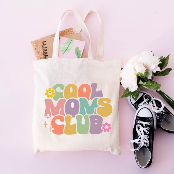 Cool Moms Club Tote Bag, Mom Tote Bag, Cool Mom Tote Bag, Mom Gift, Cool Moms Club Boodschappentas, Cadeau voor mama, Cadeaus voor mama, Mom Gift Bag