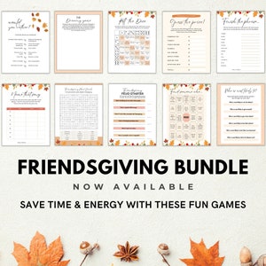 Friendsgiving Games Bundle, Friendsgiving Printable Games Bundle, Thanksgiving Games, Friendsgiving Printable, Friendsgiving Party Games