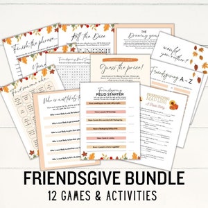 Friendsgive Games Bundle, Friendsgive Printable Games Bundle, Friendsgive Game Pack, Friendsgiving Printable, Friendsgiving Party Games