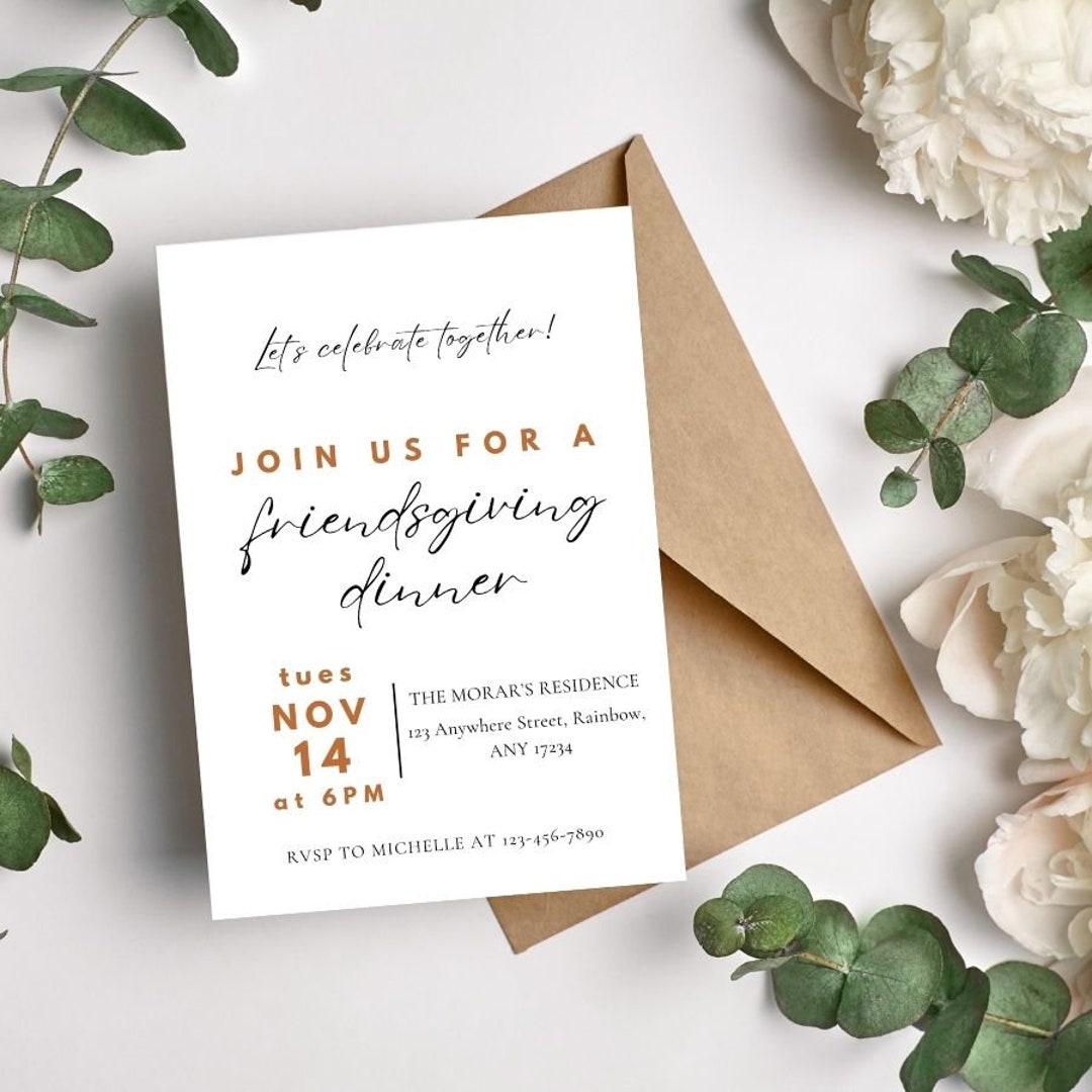 EDITABLE Friendsgiving Dinner Invitation Friendsgiving - Etsy