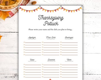 Thanksgiving Potluck Sign Up Sheet, Potluck Sign Up Sheet, Thanksgiving Potluck, Potluck Party Sign Up, Potluck Vorlage, Potluck Printable