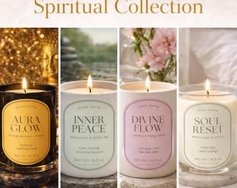 Coleção Espiritual – Modelos de Etiquetas para Velas Editáveis