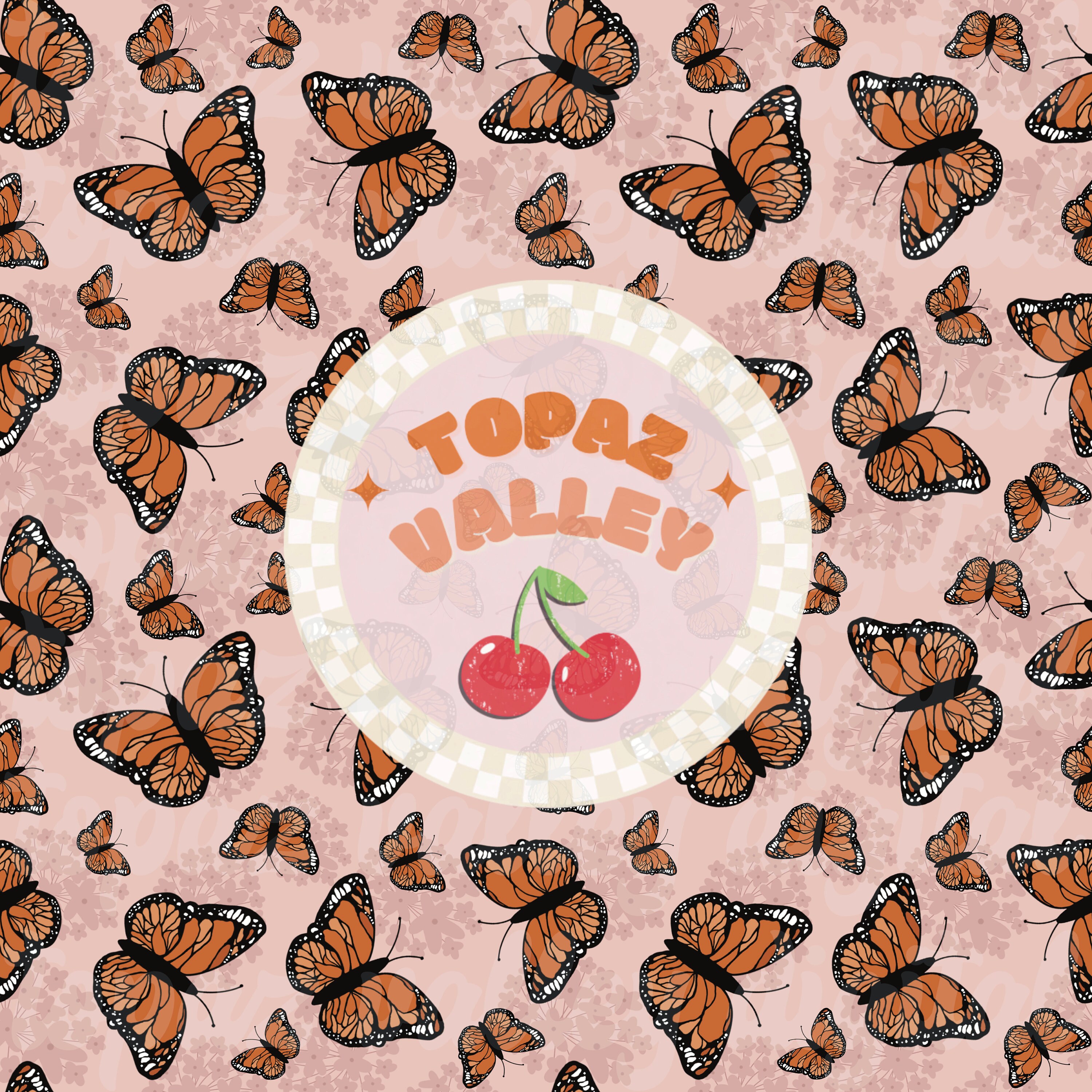Pink Monarch Butterfly Seamless Pattern, Sublimation for Fabric ...