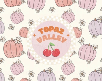 Girly Pumpkin Seamless Pattern - pink pumpkin png, purple pumpkin png, girly halloween, flower png, pumpkin master, cute pumpkin clipart