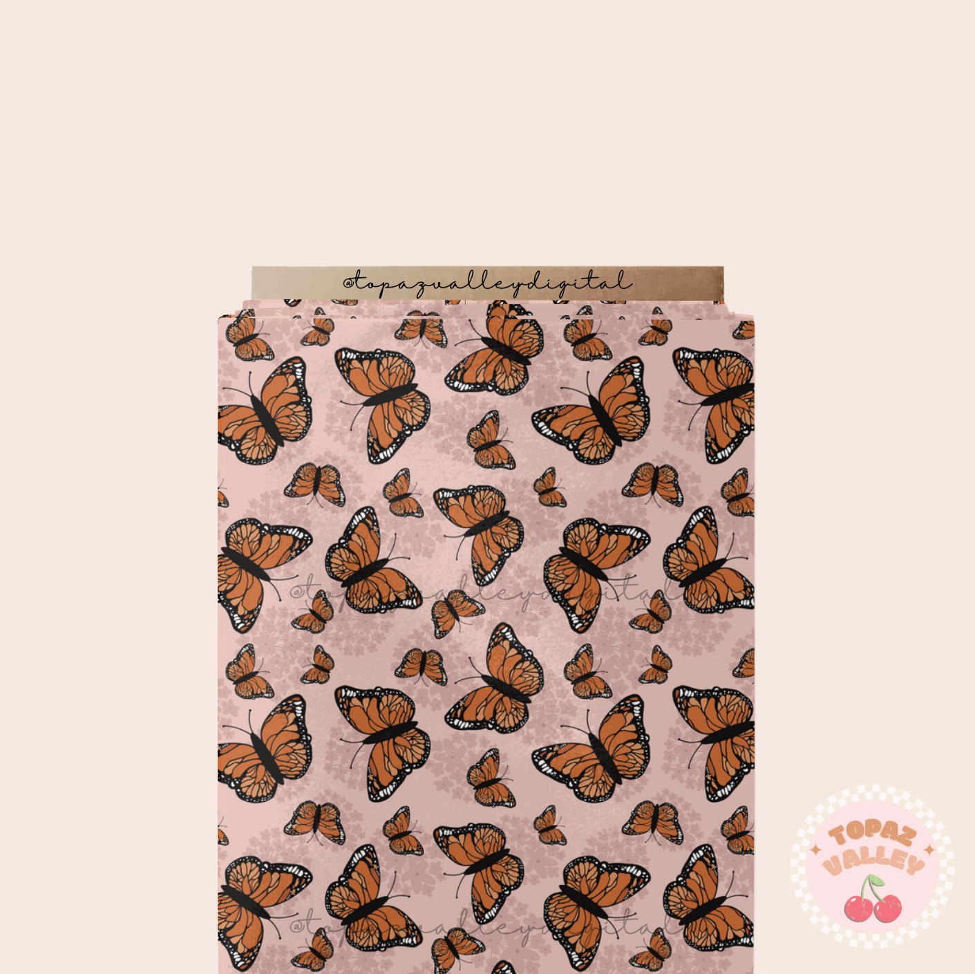 Pink Monarch Butterfly Seamless Pattern, Sublimation for Fabric ...