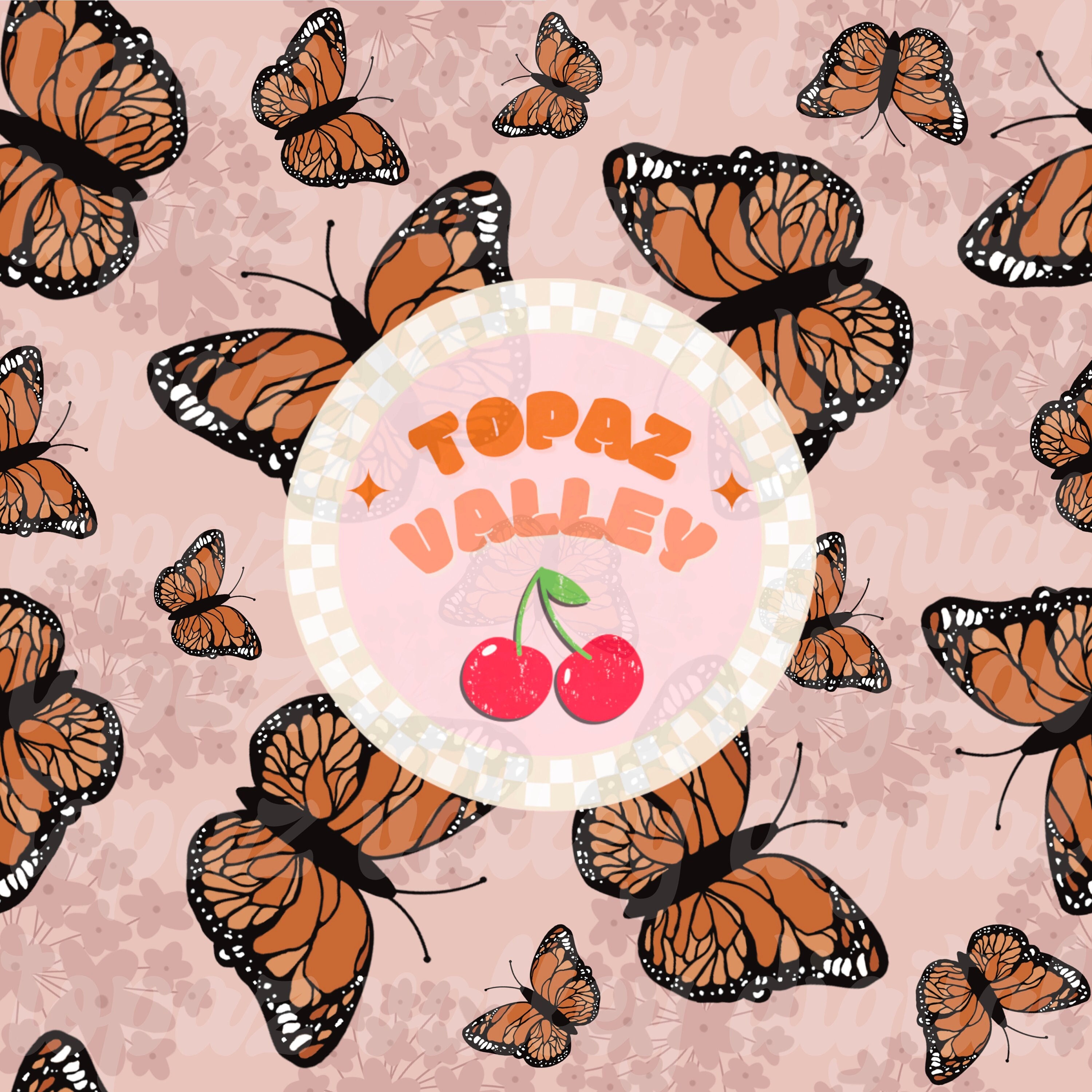 Pink Monarch Butterfly Seamless Pattern, Sublimation for Fabric ...