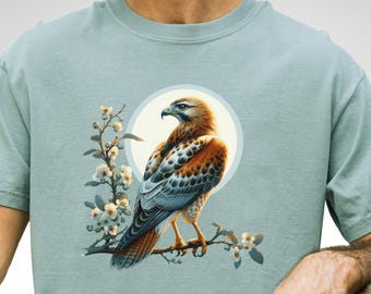 Hawk Shirt for Wildlife Lovers, Comfort Colors® Bird Tee