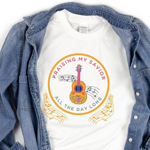 Praise & Worship T-Shirt Gift for Worship Team | Worship Leader Gift | Worship Guitar | Christian Shirt | Jesus Shirt | Praise Guitar Girl