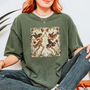 Mosaic Fairy Shirt, Fairycore tshirt, Whimsigoth Clothing, Faerie Tee, Goblincore, Light Academia, Cottagecore, Fairy Grunge, Comfort Colors