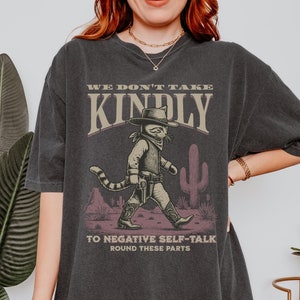 Negative Self-Talk Shirt, Funny Mental Health Shirt, Therapy Tshirt, Western Cat Tee, Social Worker Shirt, School Counselor Gifts, Unisex