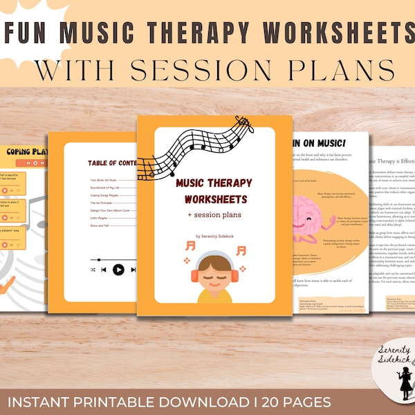 Music Therapy Worksheets and Session Plans Therapy Tools