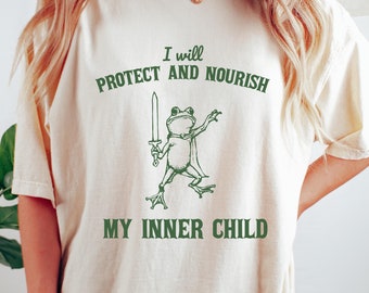 Inner Child Mental Health Shirt, School Counselor, Therapy Tee, Funny Frog Shirt, Self Care, Gift for Therapist, Meme, Comfort Colors