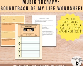 Colonna sonora della mia vita: foglio di lavoro divertente per musicoterapia