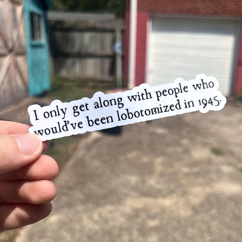 Lobotomy Funny Mental Health Sticker, Meme Stickers, Anxiety, Sarcastic Sayings, Dark Humor, Weirdcore, Laptop Water Bottle, Waterproof immagine 4