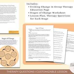 Stages of Change Transtheoretical Model Worksheet and Group Session ...