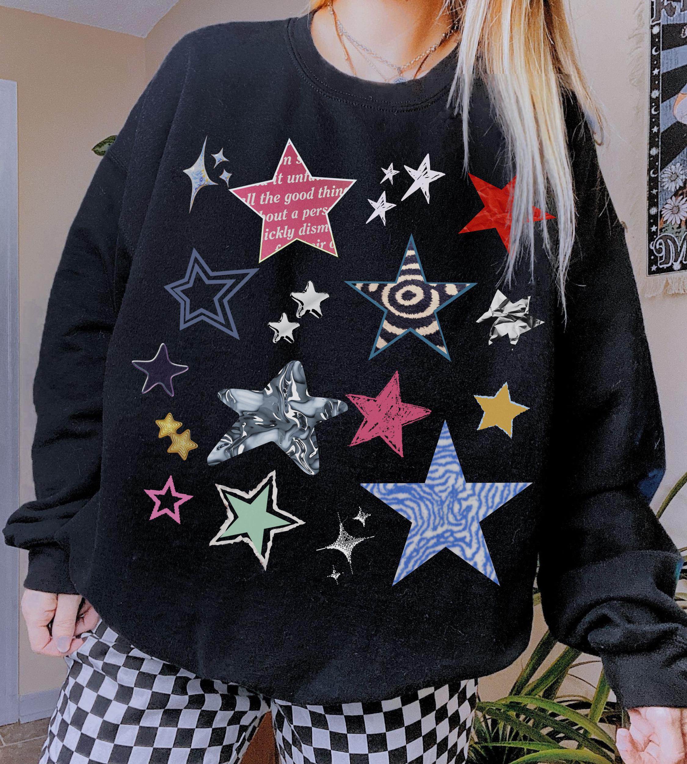 トップス 2000s archive Star design black knit Star Sweater Y2k - Etsy
