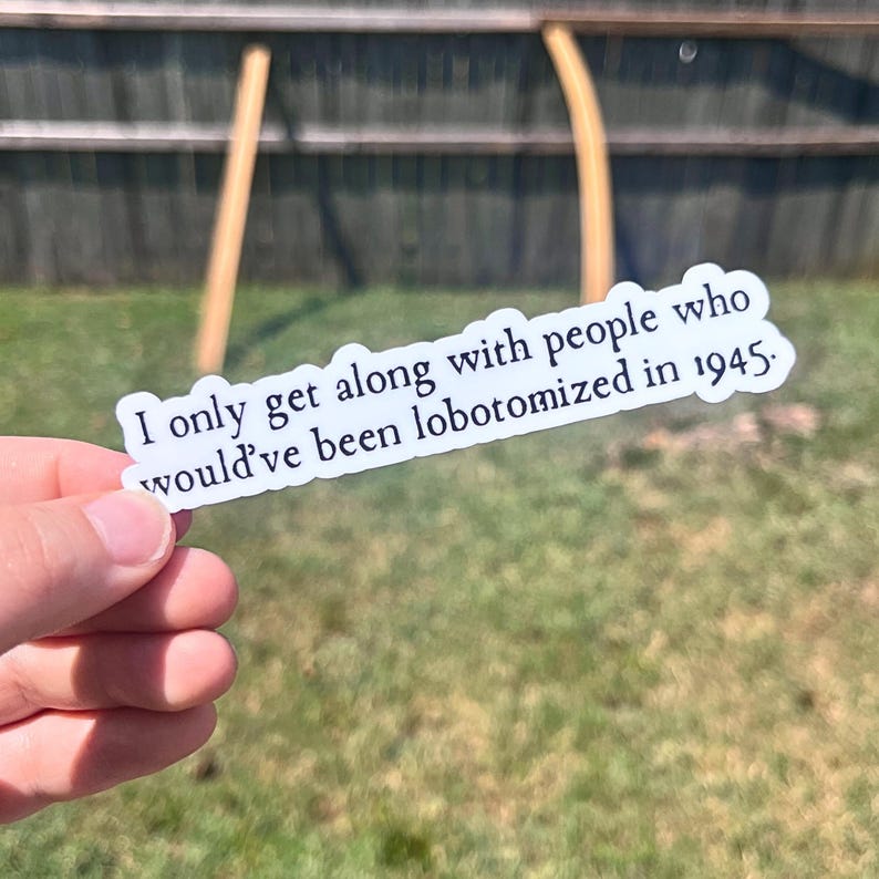 Lobotomy Funny Mental Health Sticker, Meme Stickers, Anxiety, Sarcastic Sayings, Dark Humor, Weirdcore, Laptop Water Bottle, Waterproof immagine 2