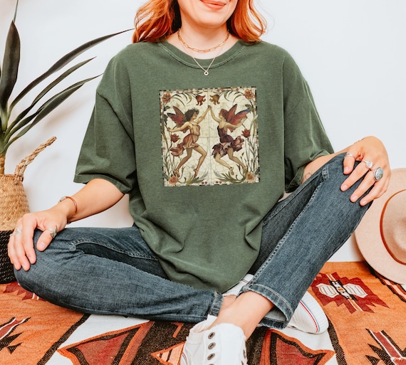 Mosaic Fairy Shirt, Fairycore tshirt, Whimsigoth Clothing, Faerie Tee, Goblincore, Light Academia, Cottagecore, Fairy Grunge, Comfort Colors