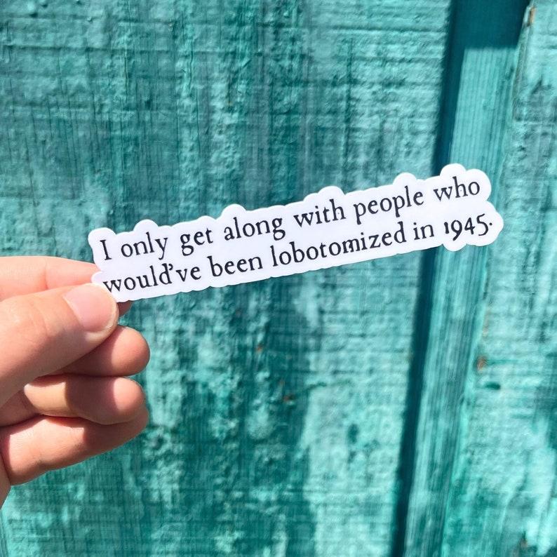 Lobotomy Funny Mental Health Sticker, Meme Stickers, Anxiety, Sarcastic Sayings, Dark Humor, Weirdcore, Laptop Water Bottle, Waterproof immagine 1