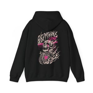 Alles fein Skeleton Hoodie, Süßer Streetwear Hoodie, Übergroßes Y2K Sweatshirt, Grunge Punk Skull, Moto Edgy, Vintage Grafik, Unisex Bild 7