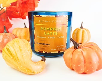 Pumpkin Latte Soy Wax Candle | Small Batches | Coffee Scented Candle | Hand-Poured Candles | Pumpkin | 14 oz Candle