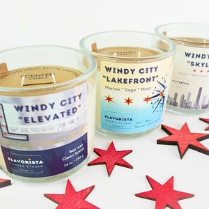 Chicago-Themed 3 Candle Gift Set, Chicago Housewarming Gift