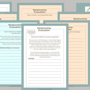 Relationship Evaluation and Reflection Worksheet: Transform Your Relationships with Mindful Insights and SMART Goals