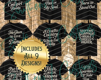 Dolly Parton Inspired PNG Bundle | 9 Digital Designs