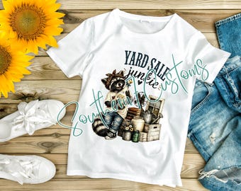 Raccoon Junkie PNG | Thrift Lover Design (Digital Download)