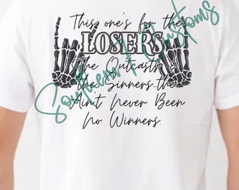 LOSERS Post Malone & Jelly Roll “Losers” Inspired Digital Design PNG