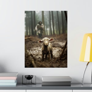 Fine Art Poster of Christ Will Save the Lamb Matte Vertical