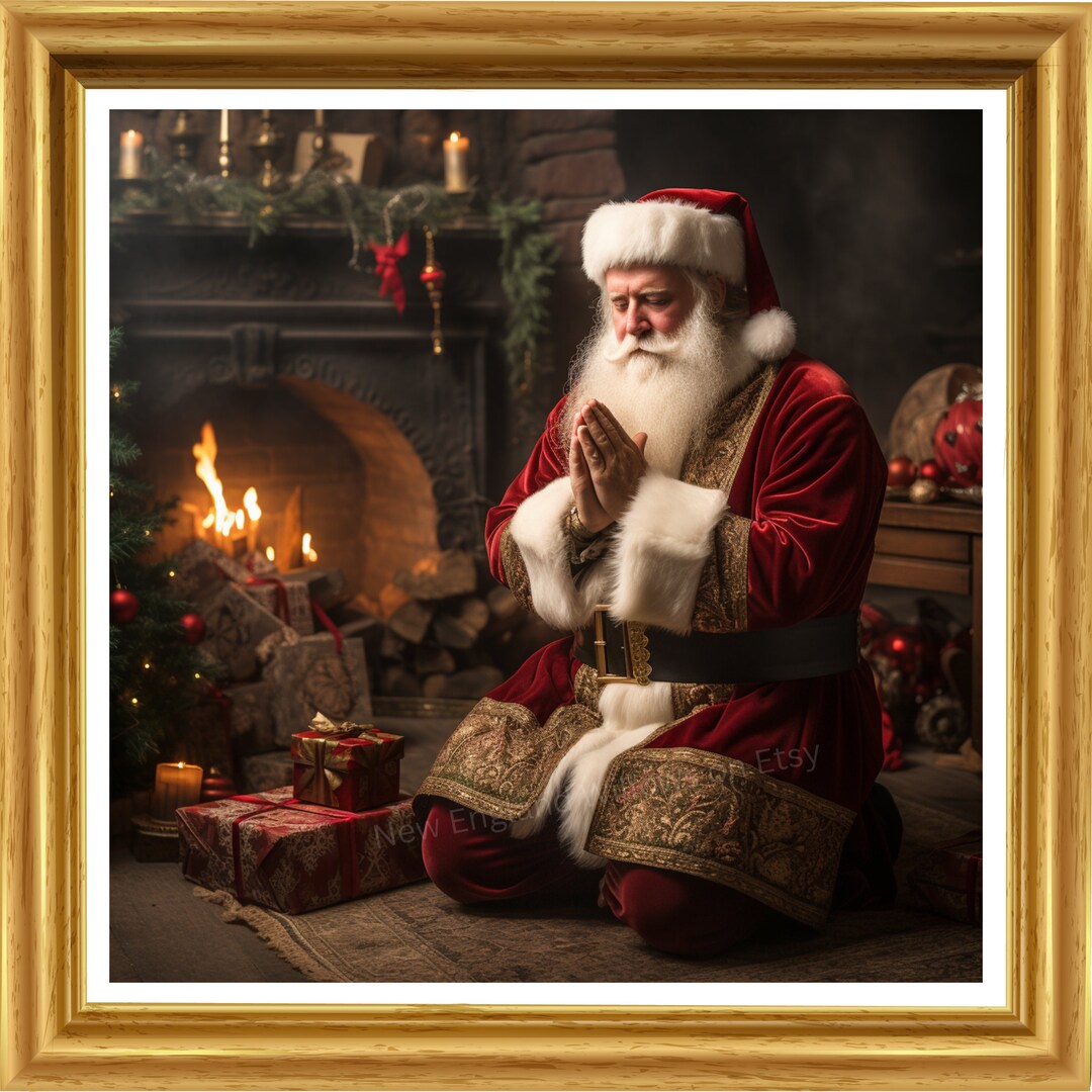 Santa's Christmas Eve Prayer Digital Download, Santa Pray, Santa and Jesus, Christmas Santa Pray ...