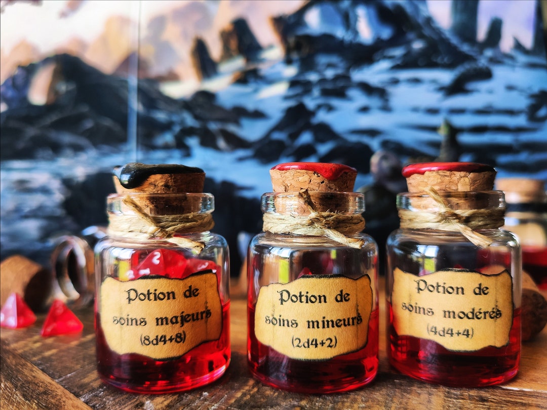 CZYY Lot De 15 Jetons De Potion De Guérison En Acrylique Pour D&D 5e - 6 Tailles Différentes (Guérison, Supérieure, Suprême) - Double Face