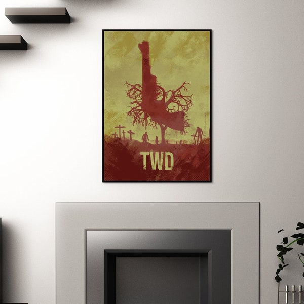 Alternative "The Walking Dead" film poster, digital illustration, painting style, A3 format, high resolution, decoration, poster, TWD