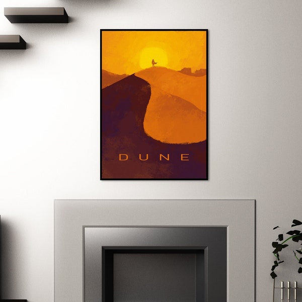 Alternative "Dune" film poster, digital illustration, painting style, A3 format, high resolution, decoration, poster