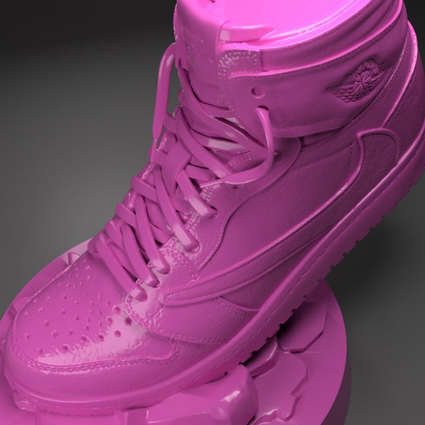 Chaussure de sport de collection, basket, STL, fichier pour impression 3D, modèle stylé, sculpture dans Zbrush, sport