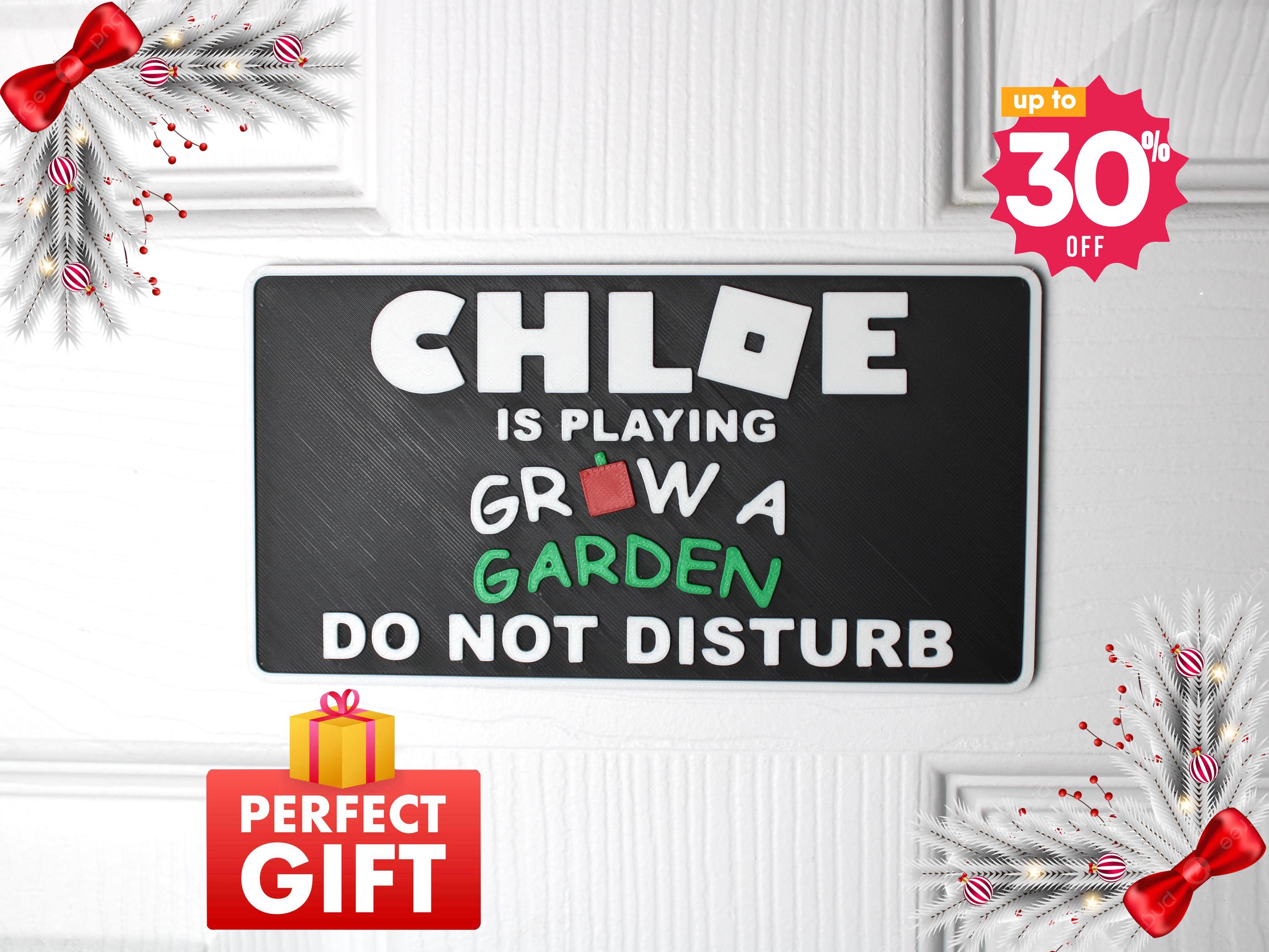 Personalized Grow a Garden Door Sign | Do Not Disturb - Custom 3D Printed Name & Game
