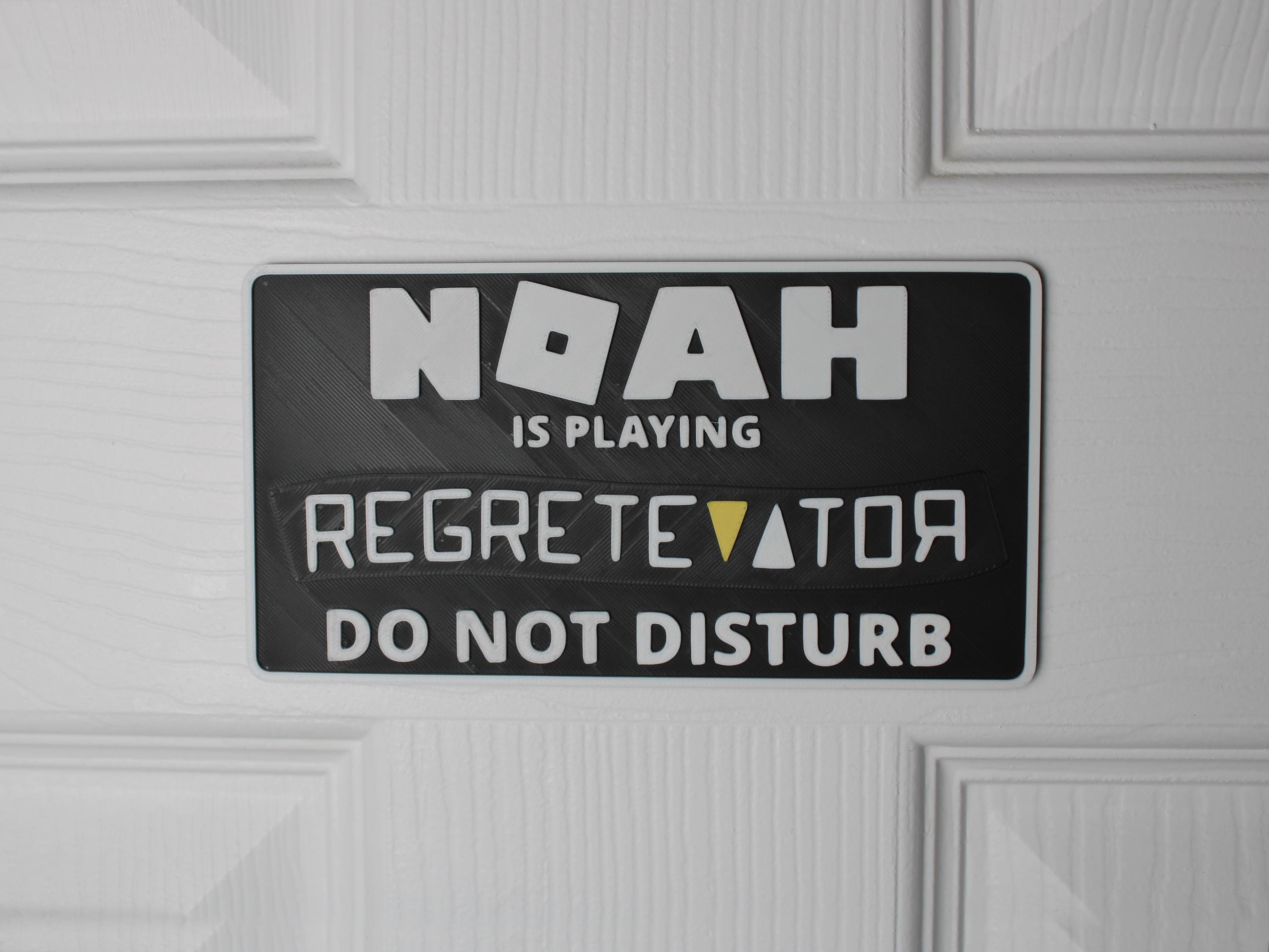 Regretevator Door Sign | Do Not Disturb | Custom Name Plate | Made