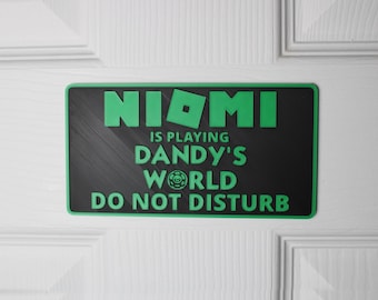 Personalized Dandy's World Door Sign | Do Not Disturb - Custom 3D Printed Name & Game