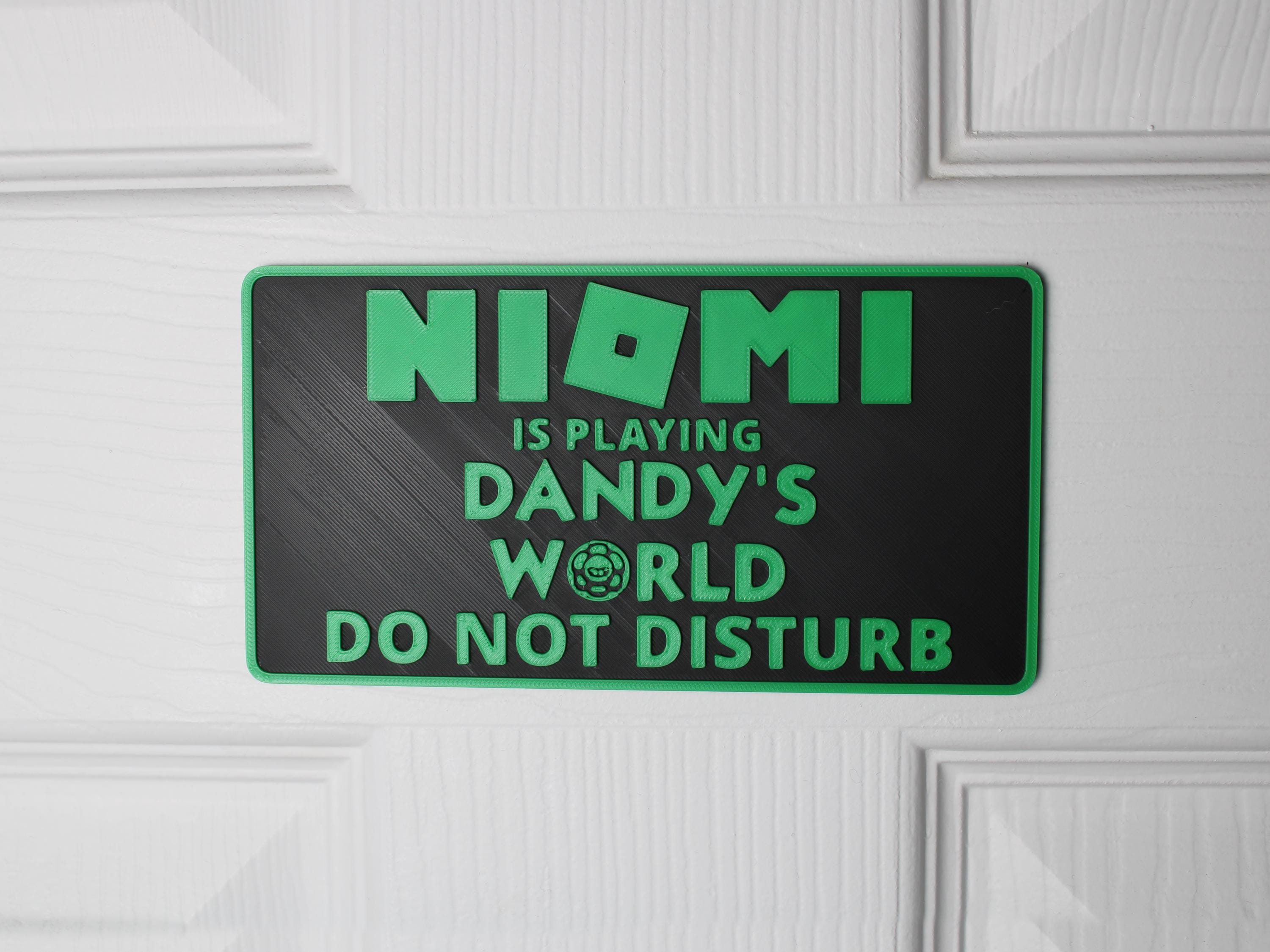 Personalized Dandy's World Door Sign | Do Not Disturb - Custom 3D